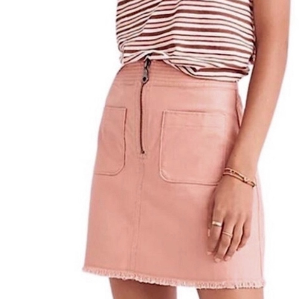Madewell Pink Women's Skirt with Frayed Hem